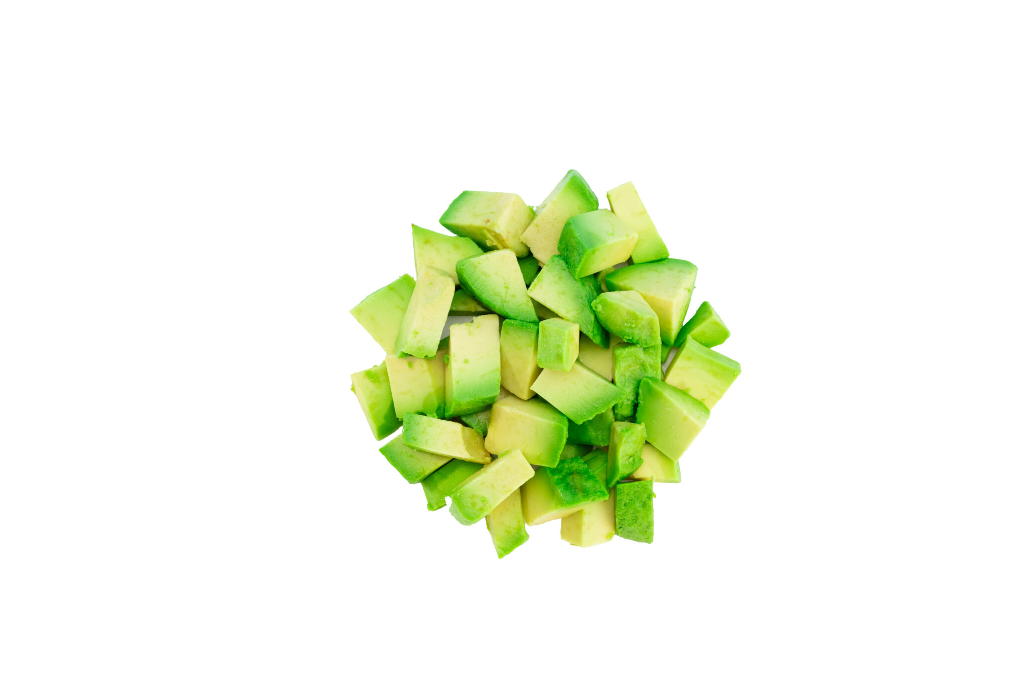 Diced avocado ingredient photography for Freebirds Agave Adobo Salad campaign